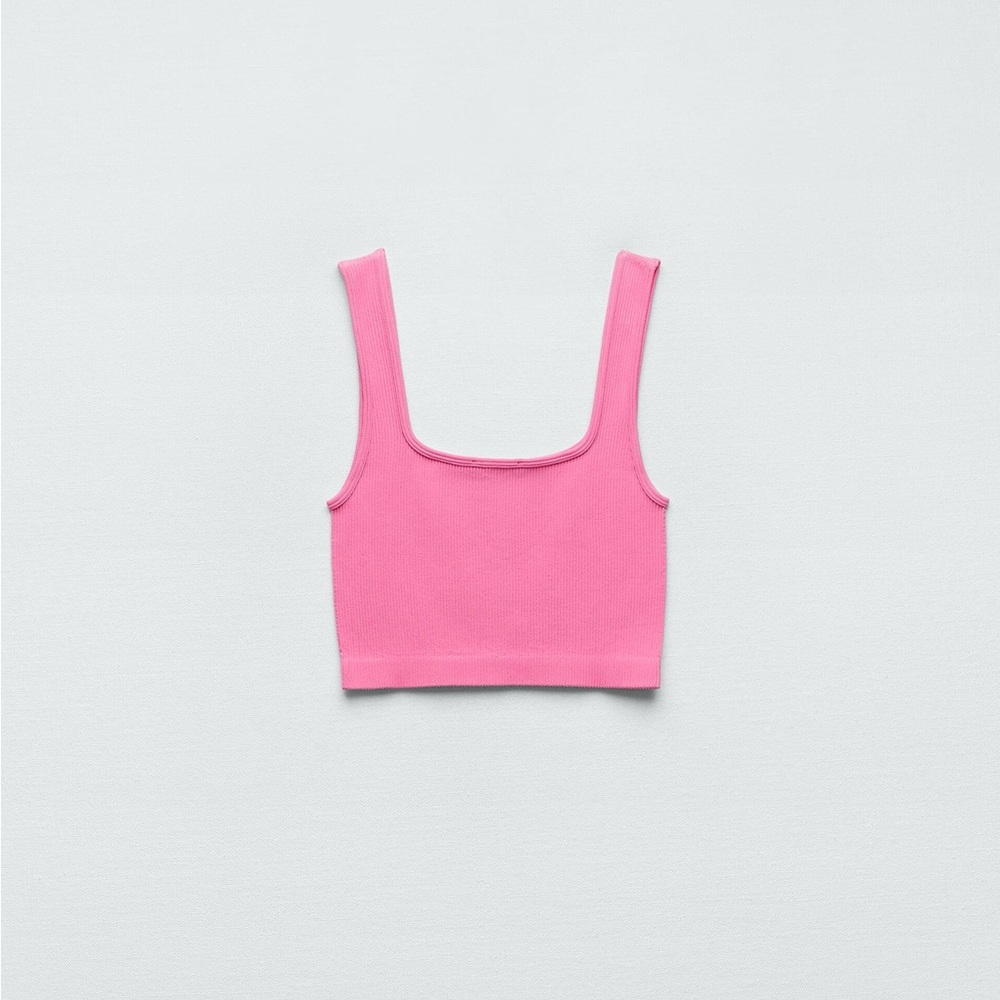 NWT Zara Seamless Tank Top in Bubble Gum